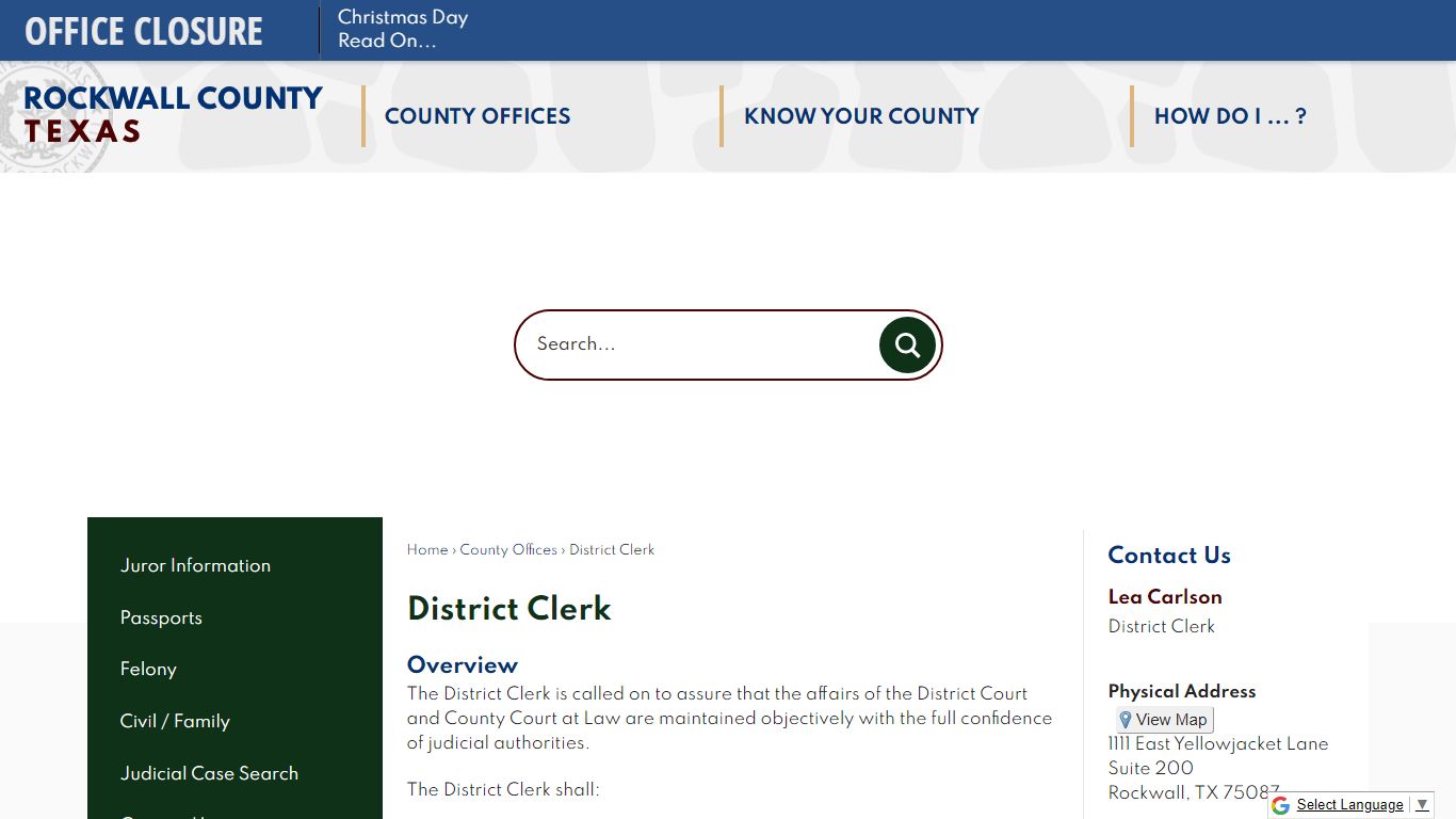 District Clerk | Rockwall County-Official Website